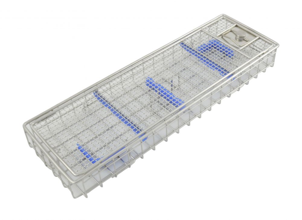 Корзина проволочная для эндоскопов с крышкой- 460х150х52 (На 4 эндоскопа)