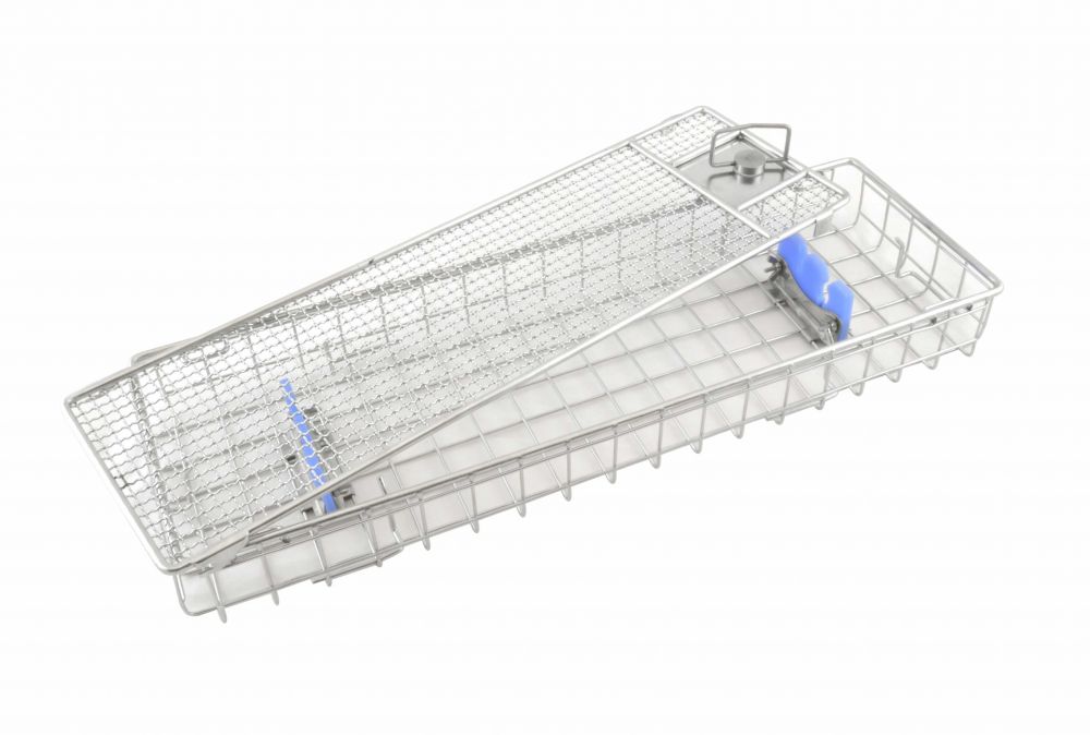 Корзина проволочная для эндоскопов с крышкой- 460х150х52 (На 4 эндоскопа)